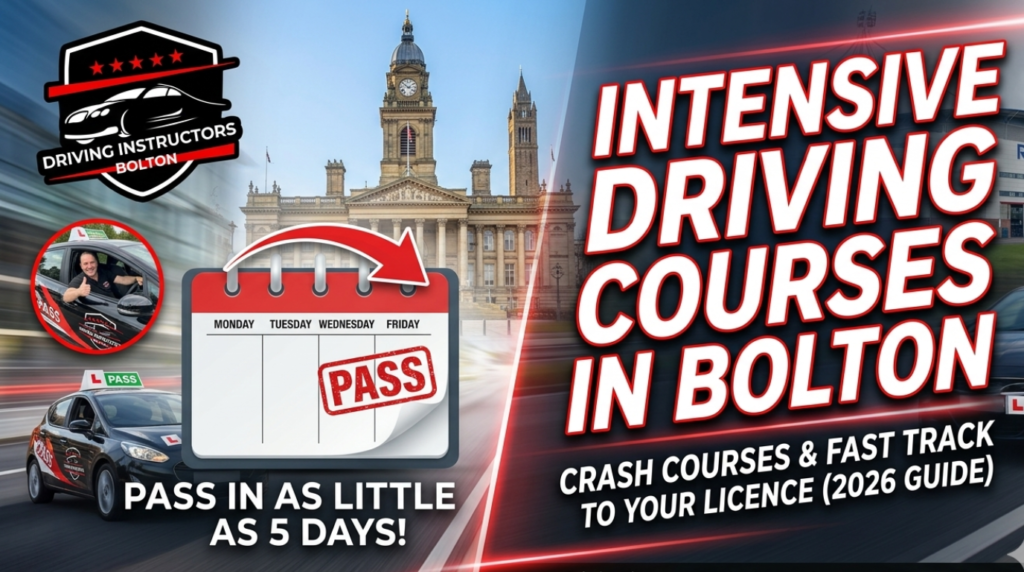 Intensive driving courses in Bolton for fast test success with expert instructors.