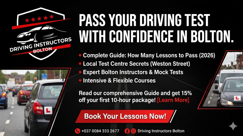 Learner driver in Bolton taking manual driving lessons
