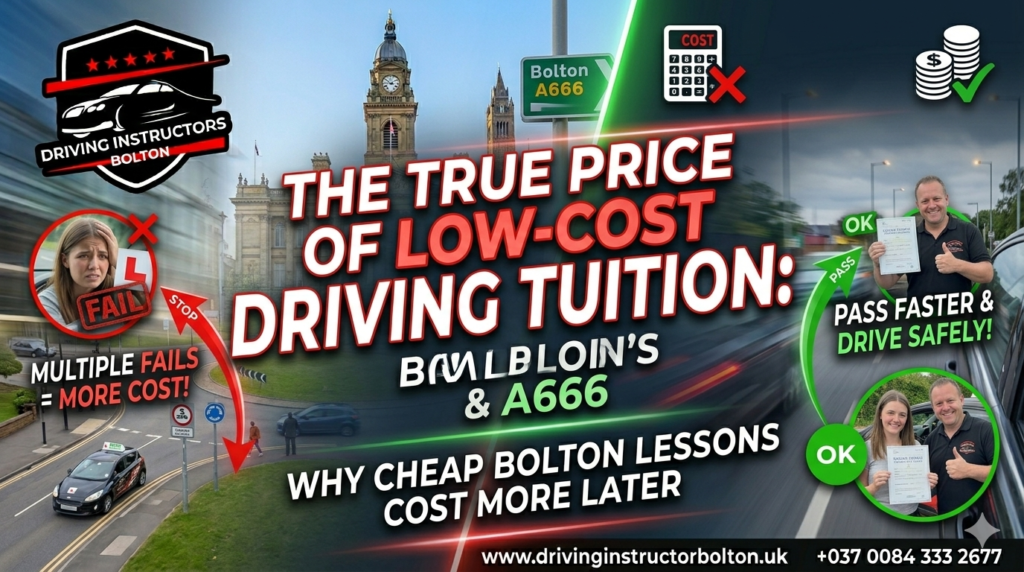 The true cost of cheap driving lessons Bolton versus professional tuition at Weston Street.