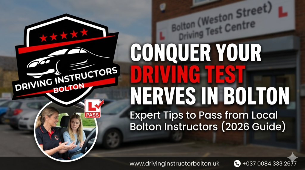 Conquer your driving test nerves Bolton with expert local instructors.