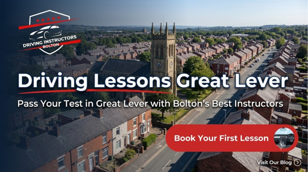 Professional driving instructor in Great Lever, Bolton, offering expert lessons to help students pass their driving test.Ready to pass your test? Join our driving school in Great Lever for expert guidance and high-retention training.